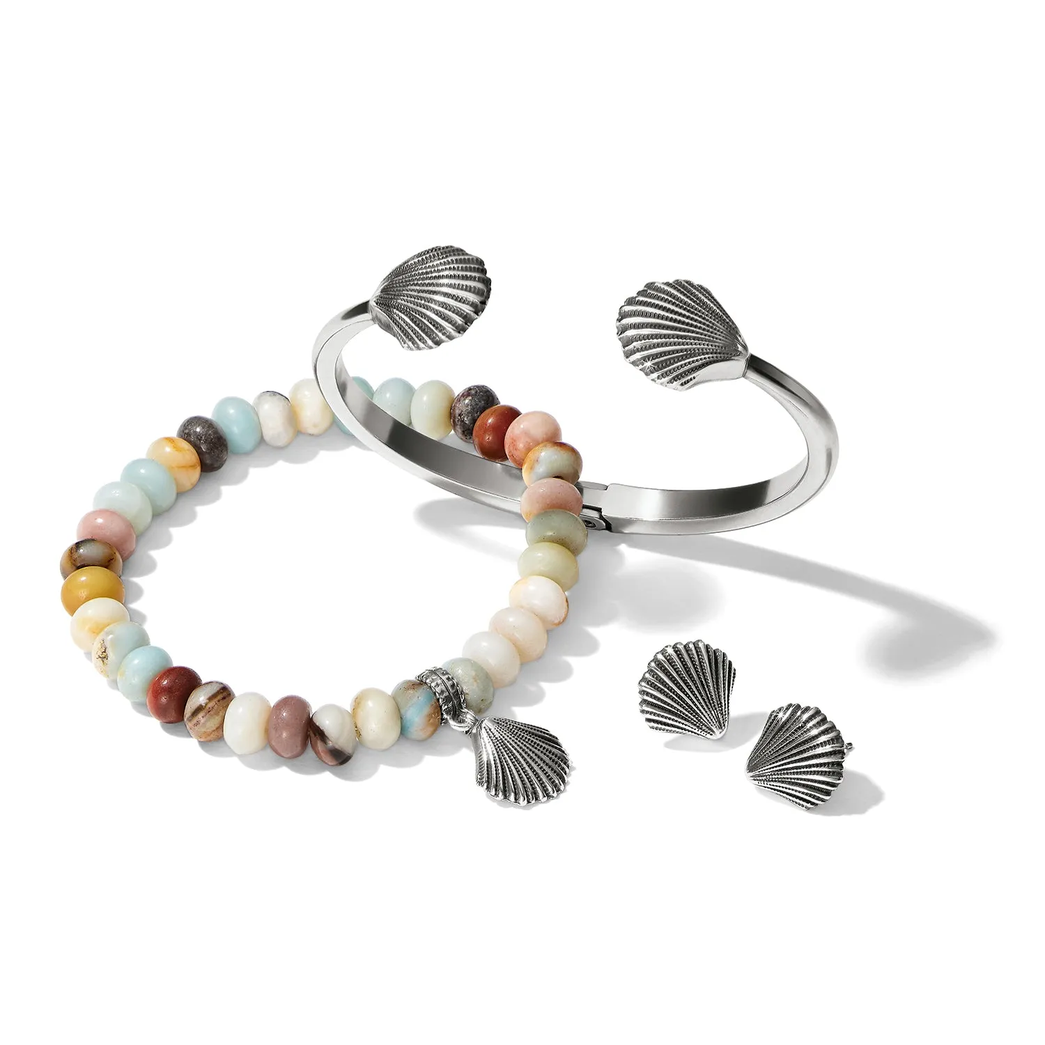 Brighton Silver Shells Hinged Bangle