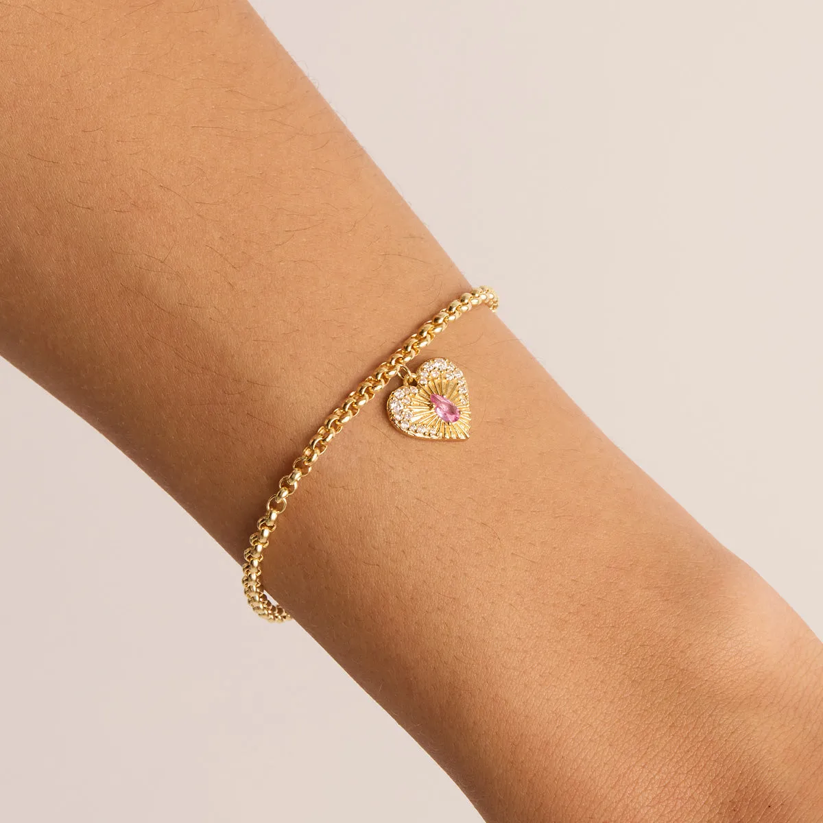 By Charlotte Connect With Your Heart Bracelet, Gold