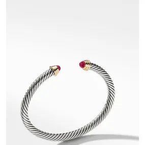 Cable Kids® Birthstone Bracelet with Ruby and 14K Gold, 4mm