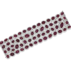 Cabochon Ruby & Diamond Bracelet