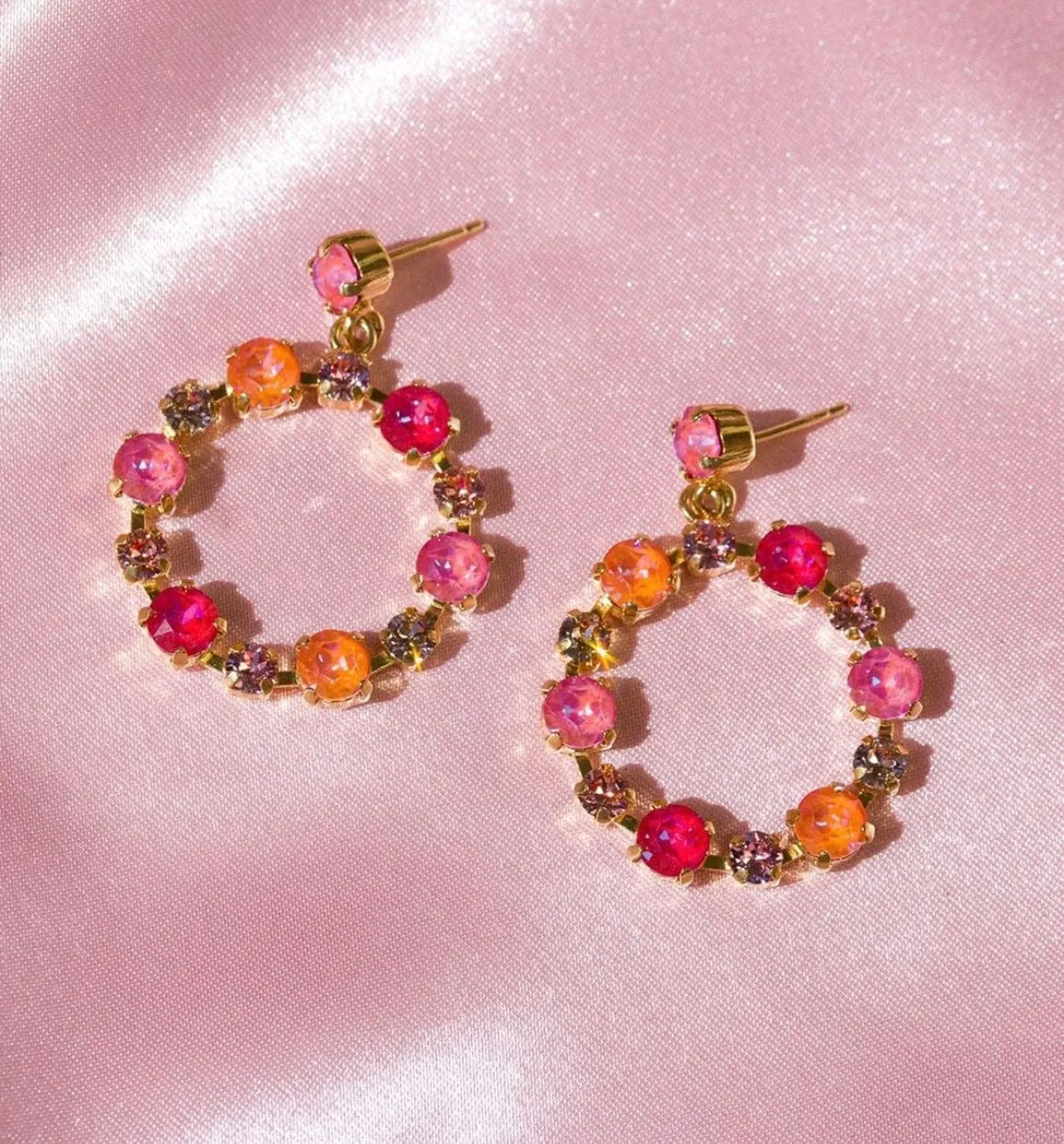 Calanthe earrings - coral combo