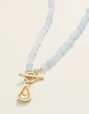 Calm Waters Necklace- 17" Aquamarine