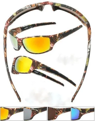 camo sunglasses with rubberized soft touch coating Case of 24