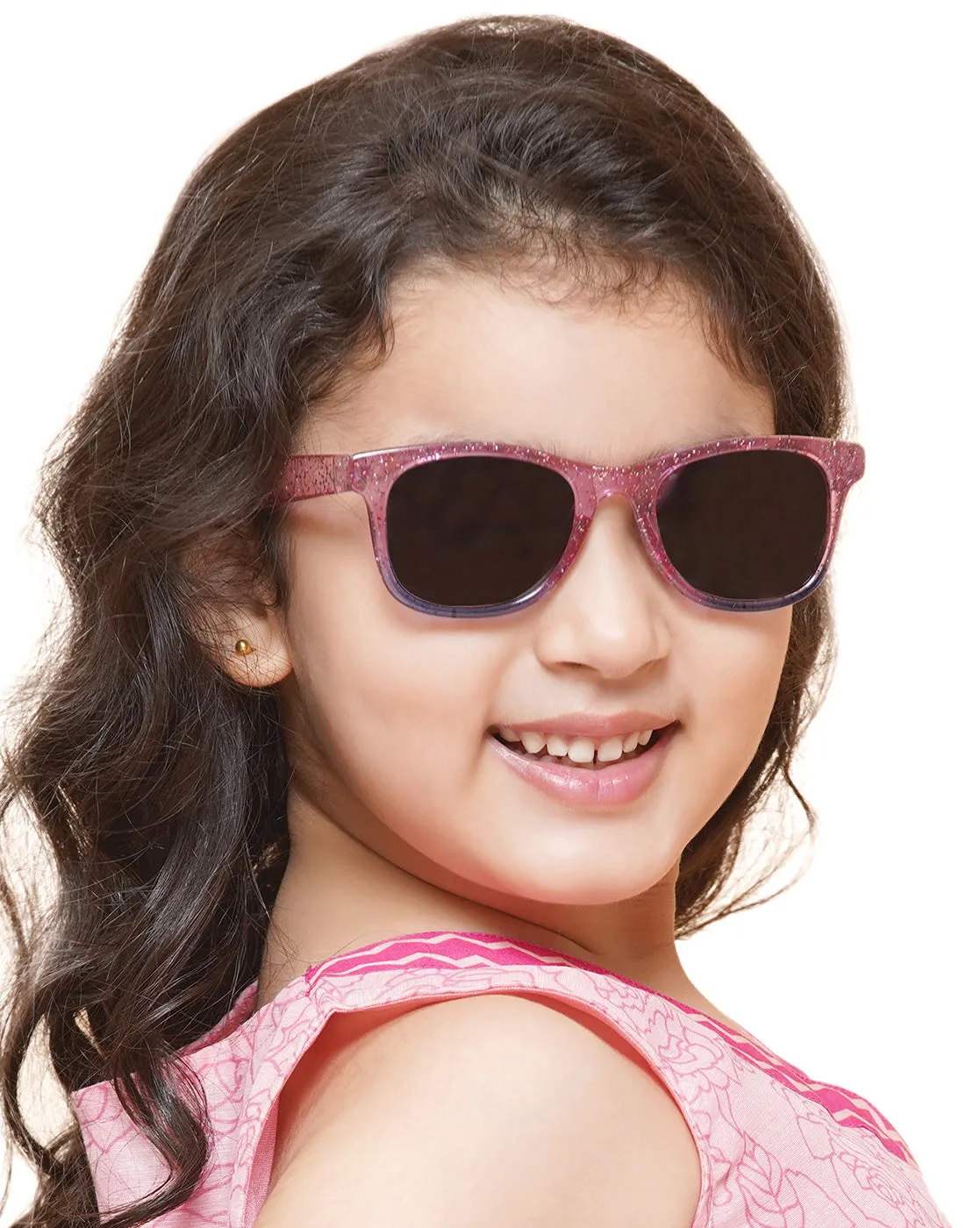 Carlton London Black Lens & Pink Square Sunglasses For Girl