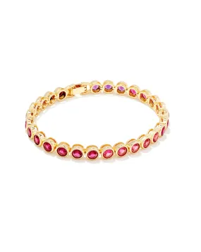 Carmen Tennis Bracelet In Gold Ruby Mix