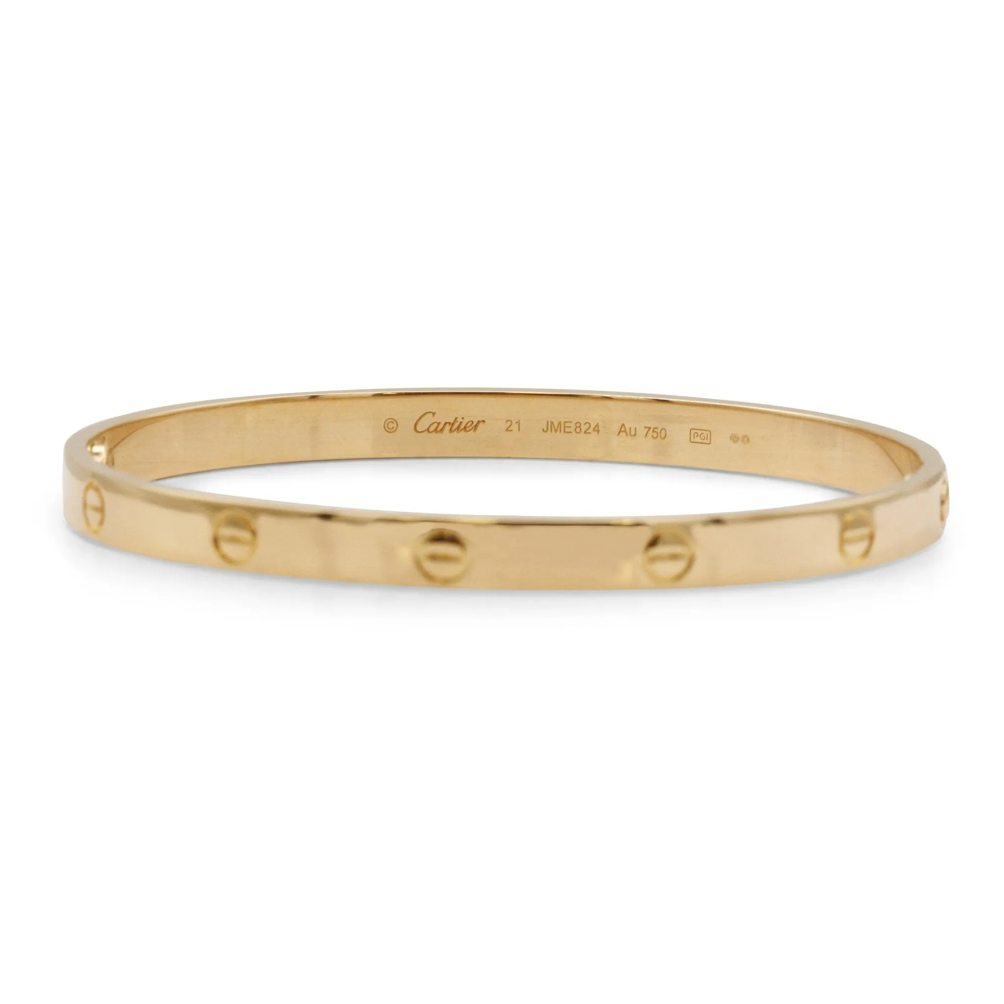 Cartier Love Bangle Size 21 - 18ct Yellow Gold