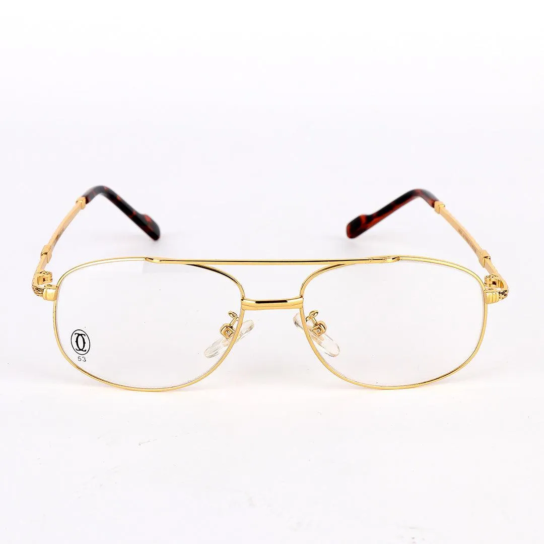 Cartier Metal Gold Vintage Classic Transparent Sunglasses