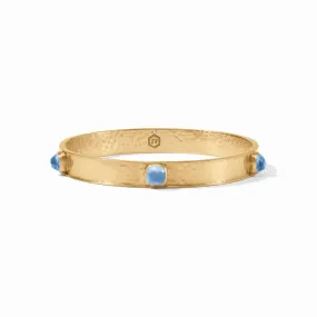 Catalina Stone Bangle - Iridescent Chalcedony Blue