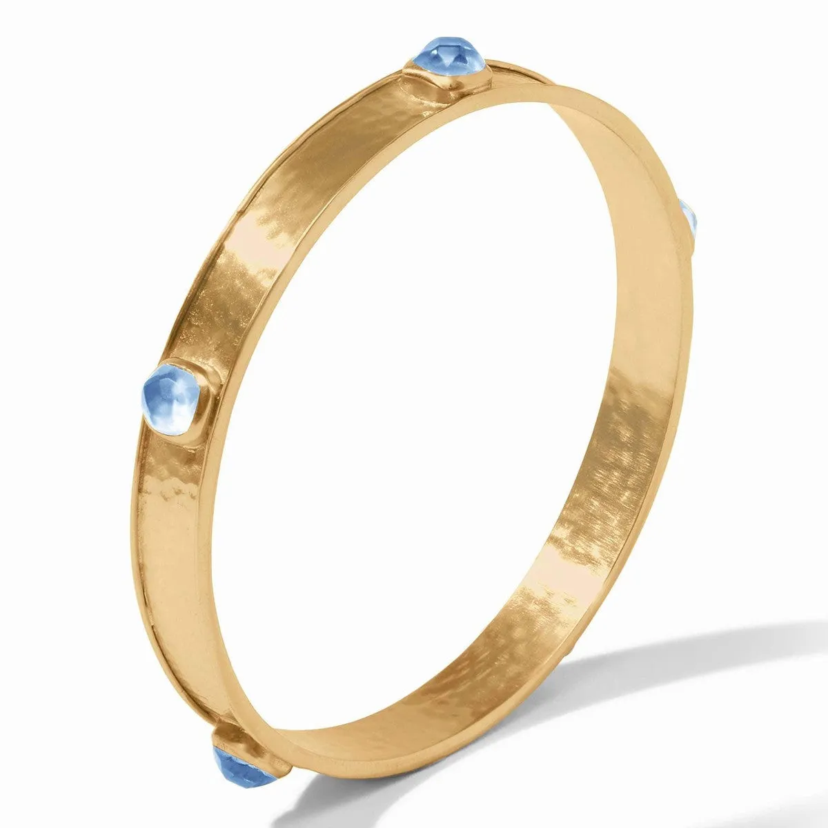 Catalina Stone Bangle - Iridescent Chalcedony Blue