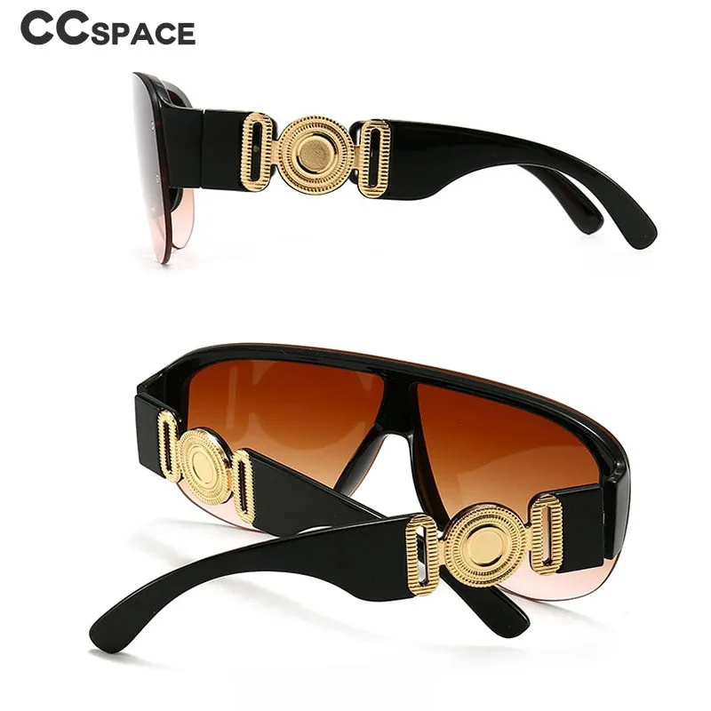 CCspace Unisex Full Rim Oversized Rectangular Resin Frame Sunglasses 46659