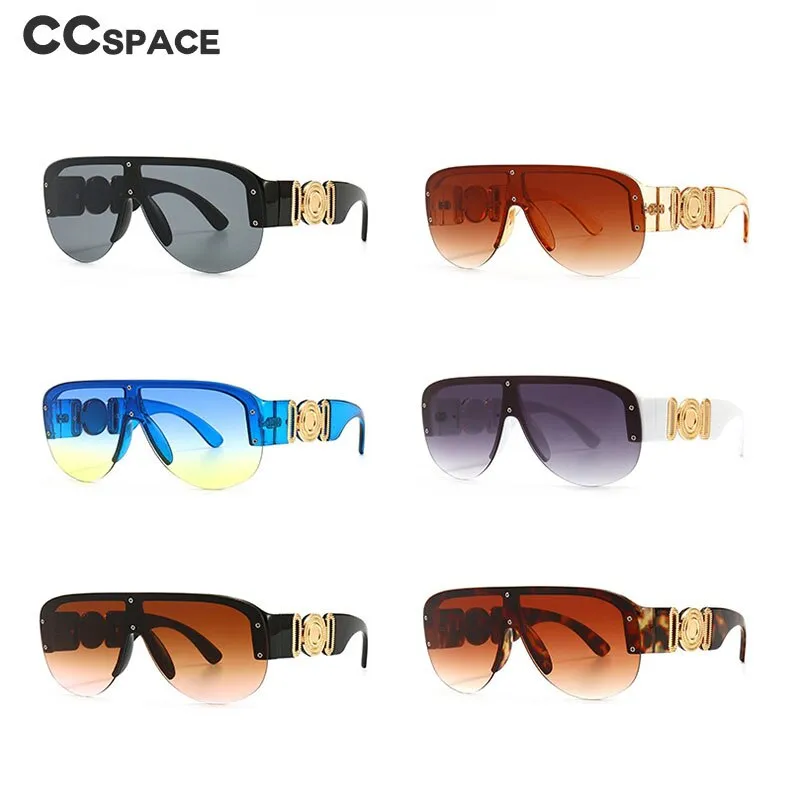 CCspace Unisex Full Rim Oversized Rectangular Resin Frame Sunglasses 46659