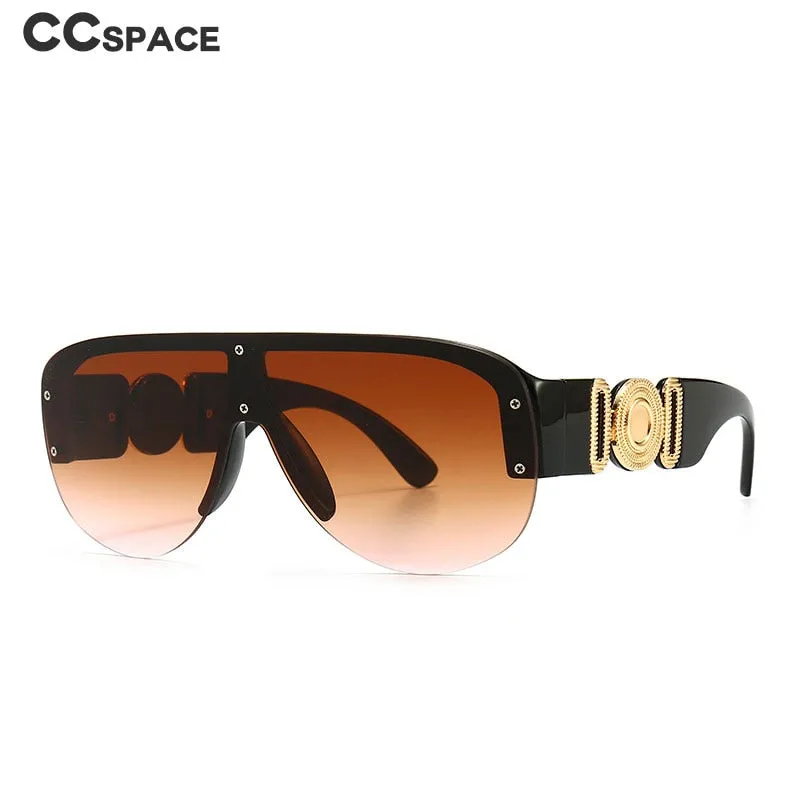 CCspace Unisex Full Rim Oversized Rectangular Resin Frame Sunglasses 46659