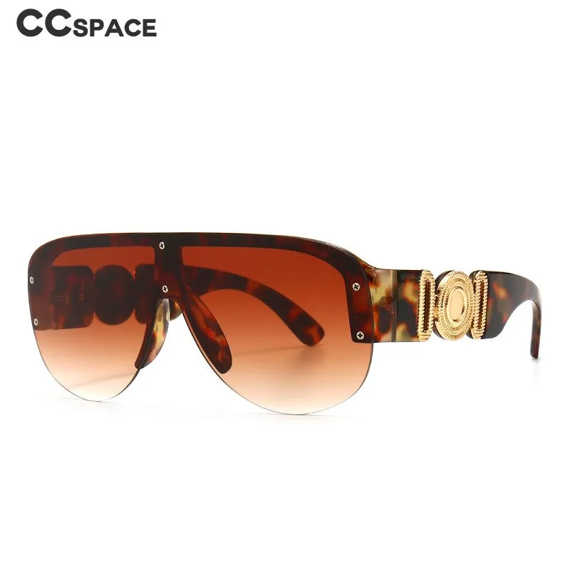 CCspace Unisex Full Rim Oversized Rectangular Resin Frame Sunglasses 46659