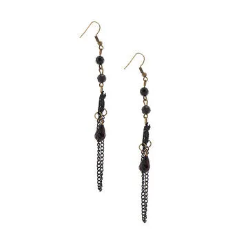 Cheap Black Vintage Lace Drop Earrings