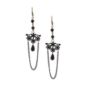 Cheap Black Vintage Lace Drop Earrings