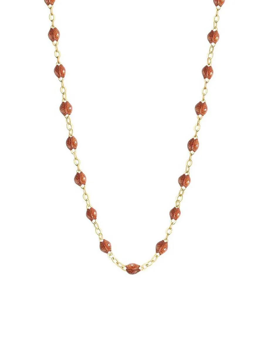 Classic Gigi Fauve Resin Yellow Gold Necklace