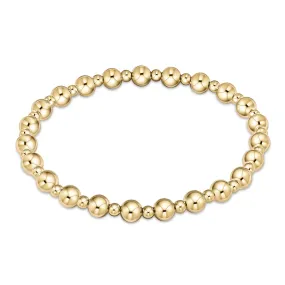 Classic Grateful Pattern 5mm Bead Bracelet - Gold