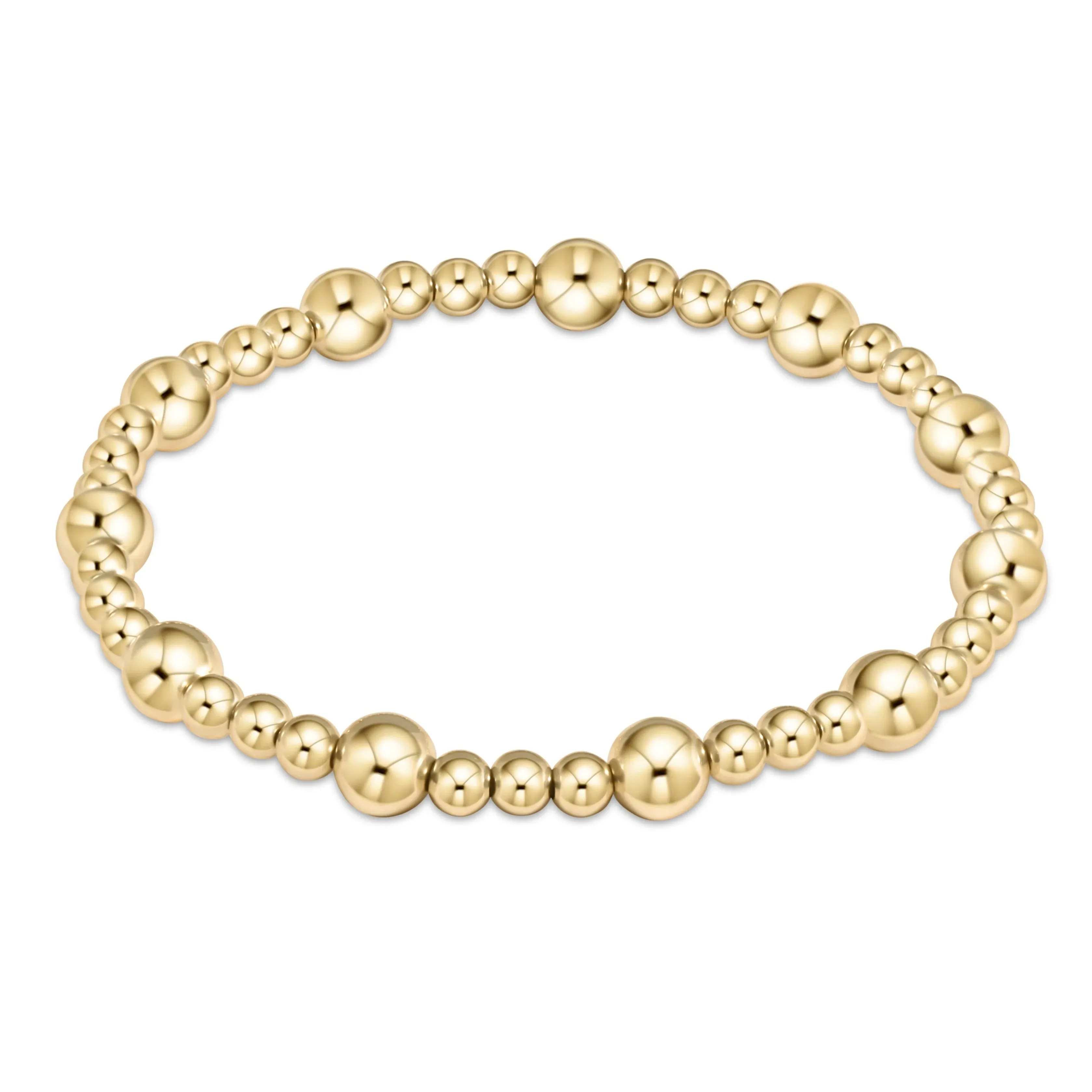 Classic Sincerity Pattern 6mm Bead Bracelet Gold