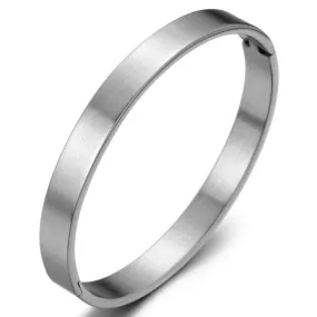 Classic Stainless Steel Bangle Bracelet for Men for Women Silver Color Satin