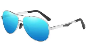 Classy Men Blue Polarized Pilot Sunglasses