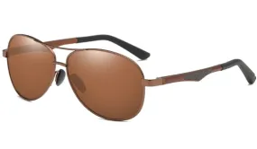 Classy Men Brown Polarized Pilot Sunglasses