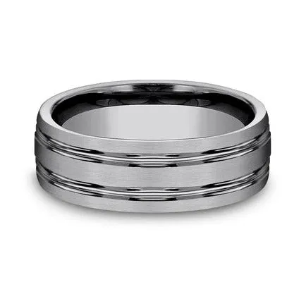 Comfort-Fit Satin Finish Wedding Band