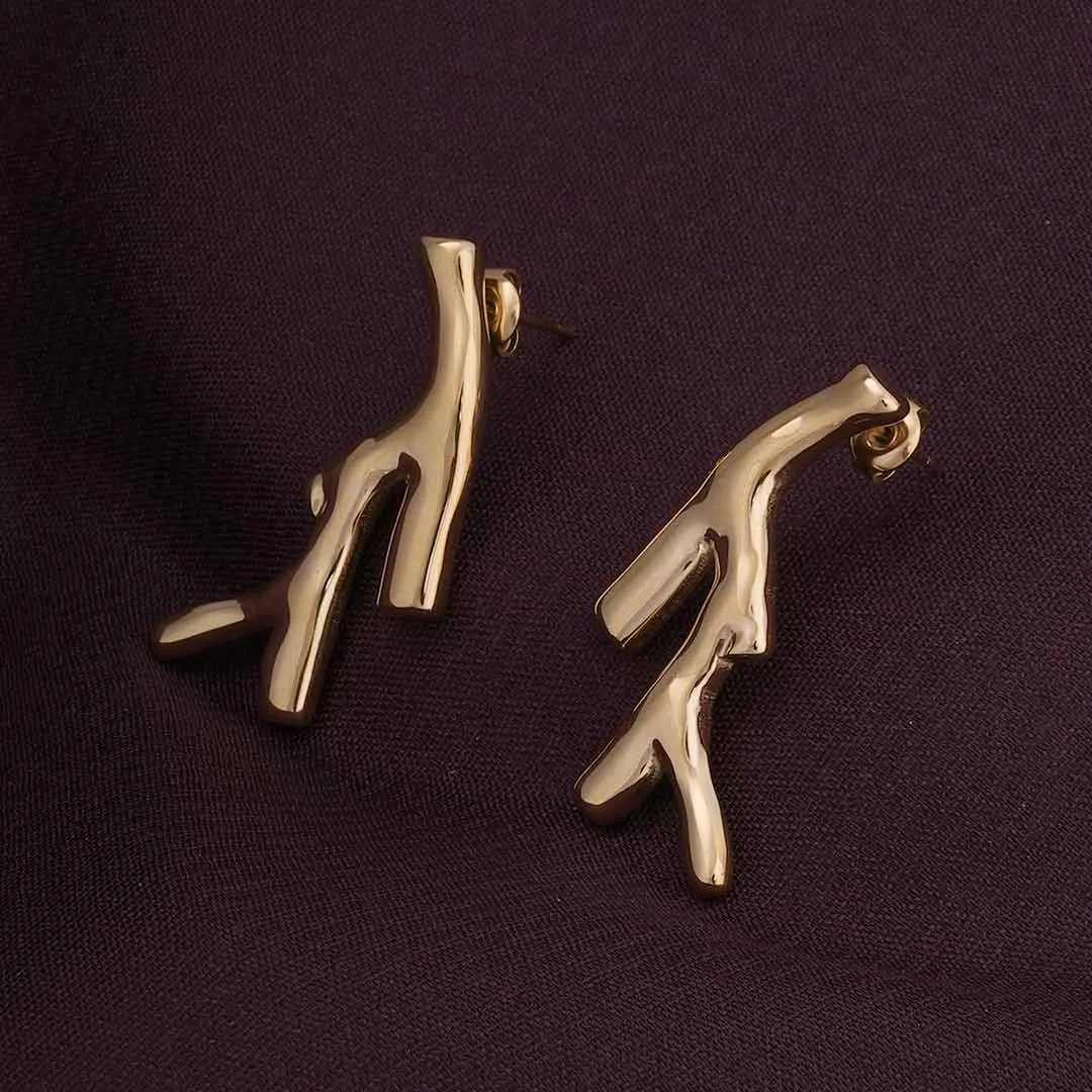 Coral Branch Stud Earrings