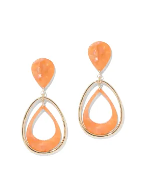 Coral Open Oval Drop Earring