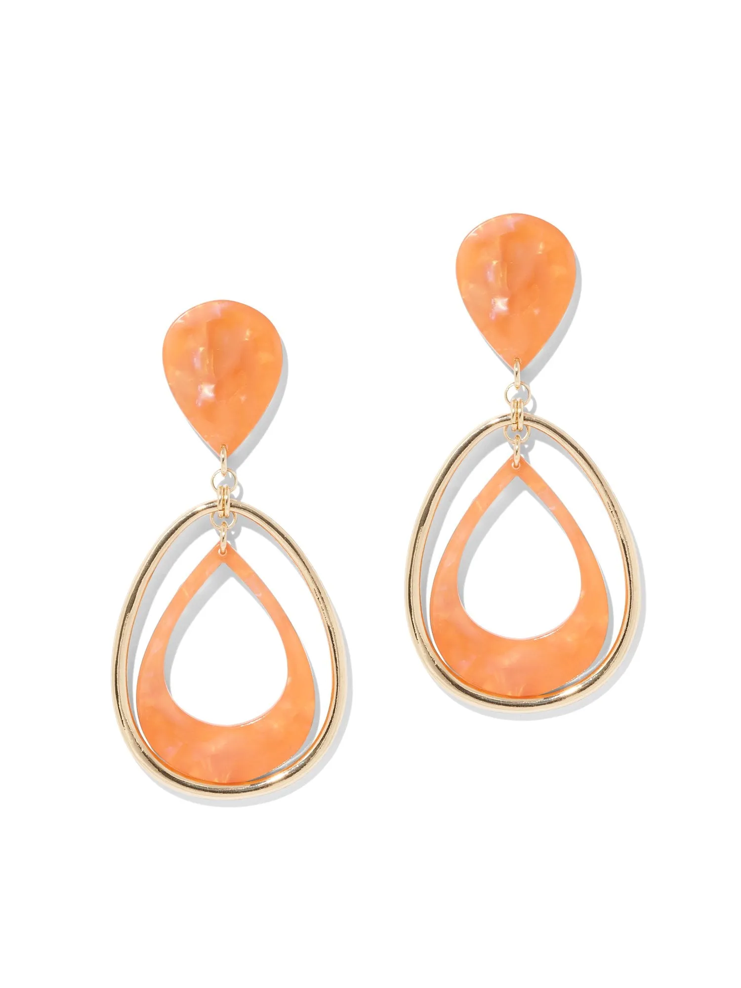 Coral Open Oval Drop Earring