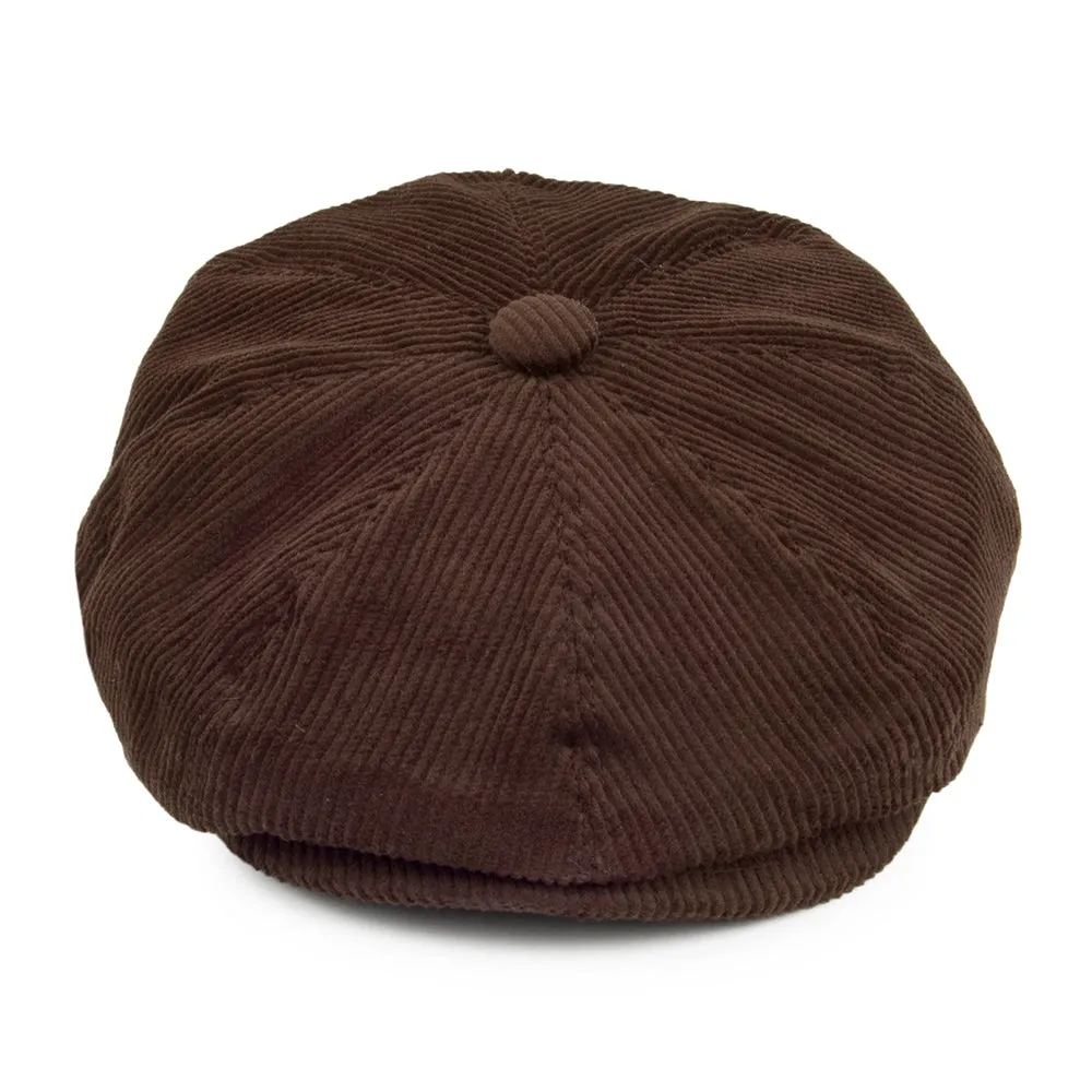 Corduroy Newsboy Cap Brown Wholesale Pack