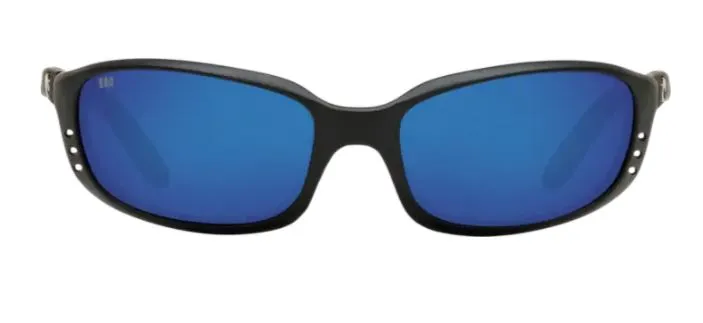 Costa Del Mar Mens Brine Matte Black Frame - Blue Mirror 580 Glass Lens - Polarized Sunglasses