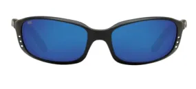 Costa Del Mar Mens Brine Matte Black Frame - Blue Mirror 580 Glass Lens - Polarized Sunglasses