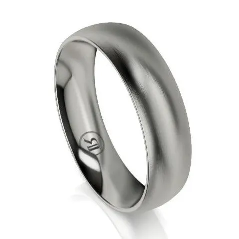 Curved Brushed Titanium Wedding Ring (AD)