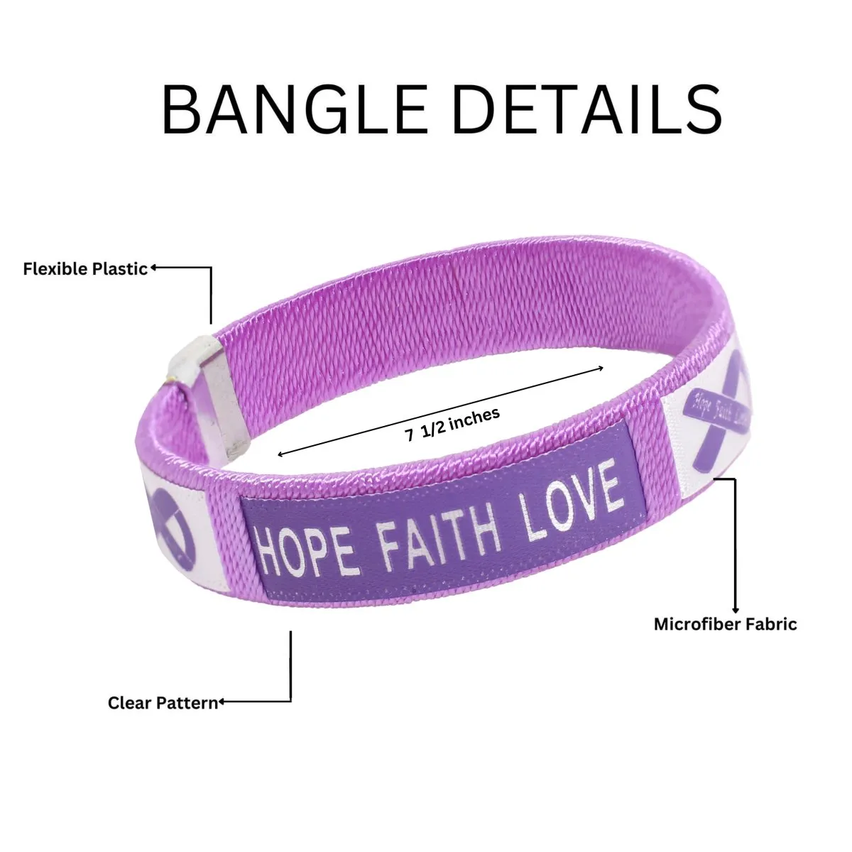 Cystic Fibrosis Awareness "Hope" Bangle Bracelets