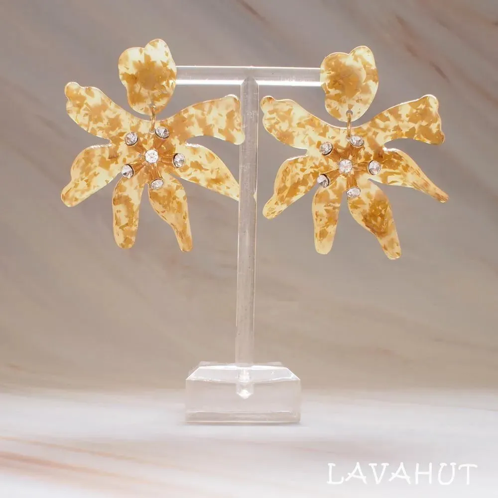 Daffodil Confetti Gold Drop Earrings