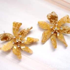 Daffodil Confetti Gold Drop Earrings