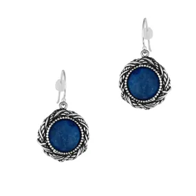 Danny Newfeld Sterling Silver Twisted Rope Lapis Earrings