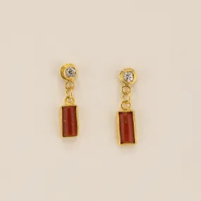 Diamond and Coral Earrings