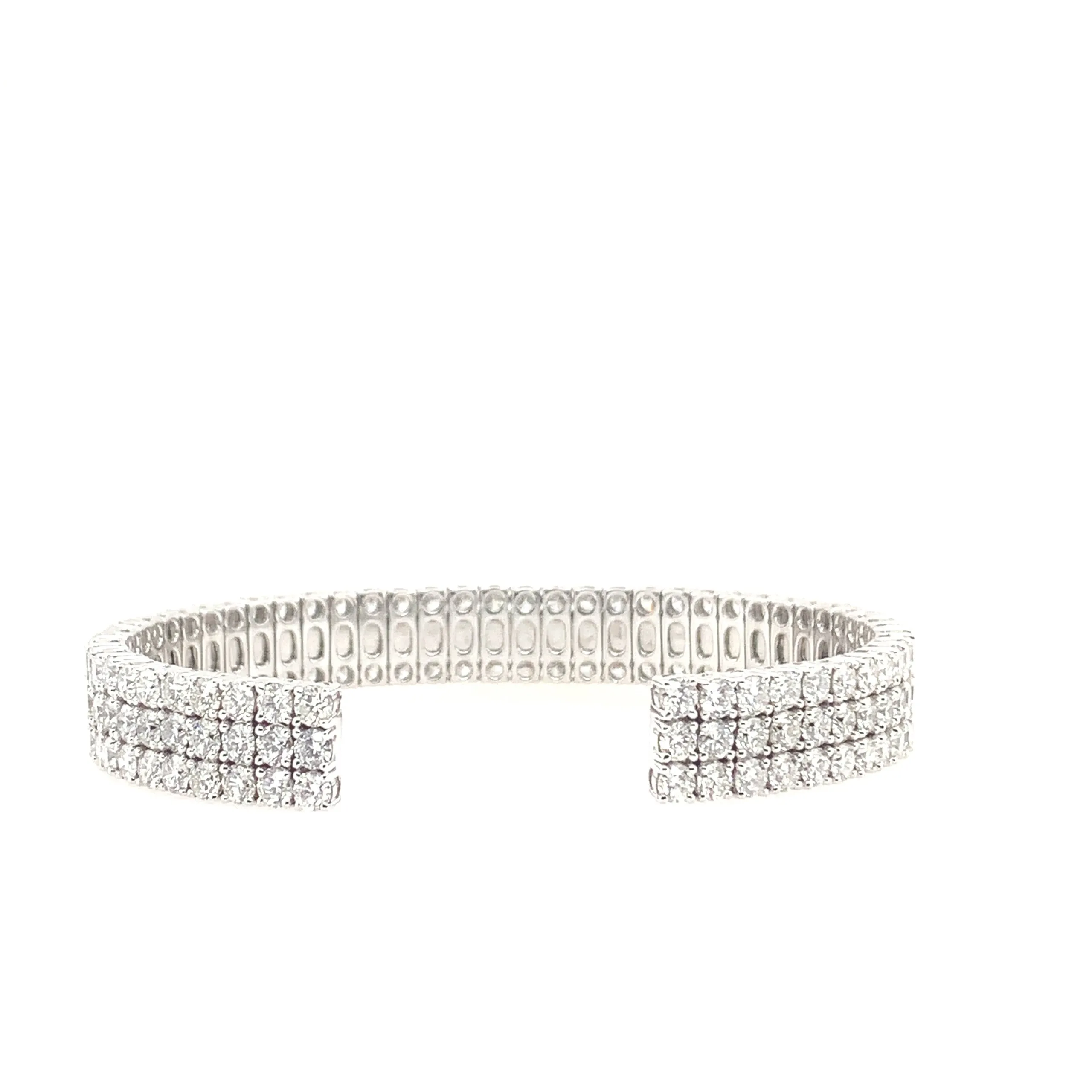 Diamond Flexible Triple Strand Bangle Bracelet