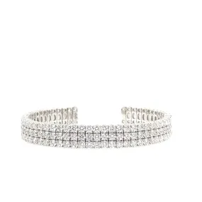 Diamond Flexible Triple Strand Bangle Bracelet