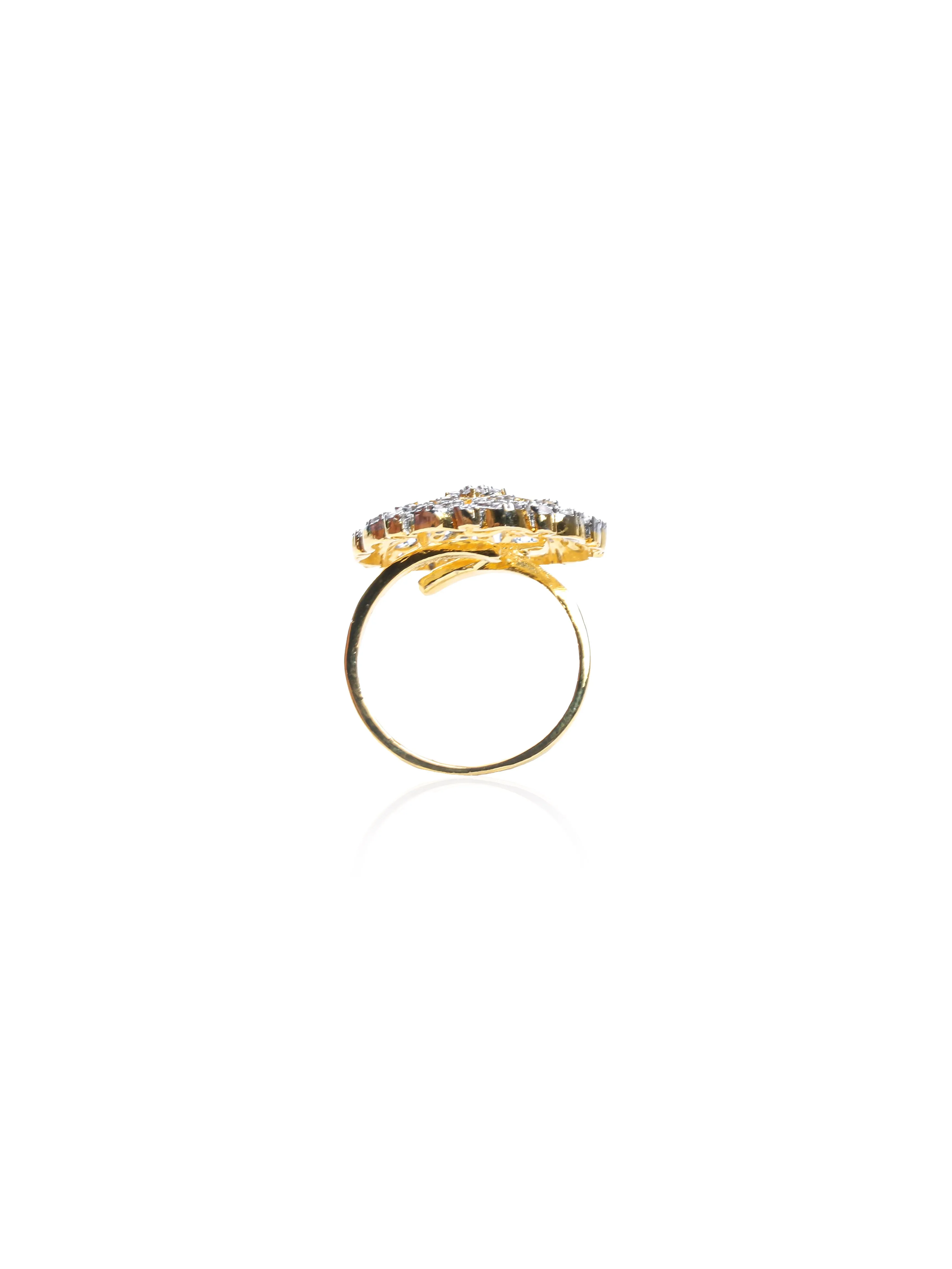 Diamond Statement Ring Gold-Plated