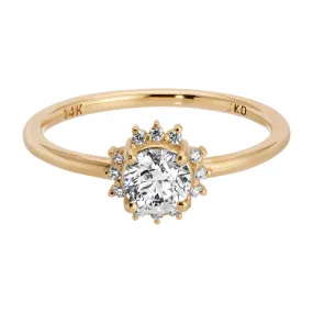 Diamond Sunflower Ring