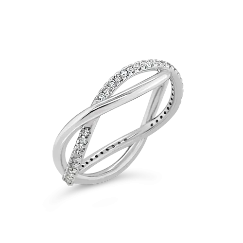 Diamond Twist Band Ring