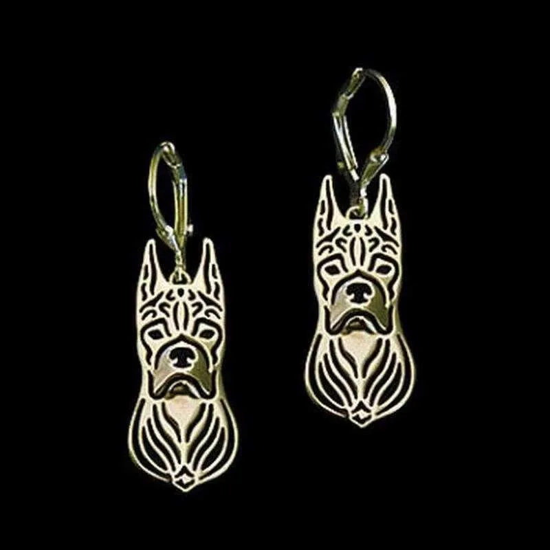 Dog Earrings - Boxer Ears Up