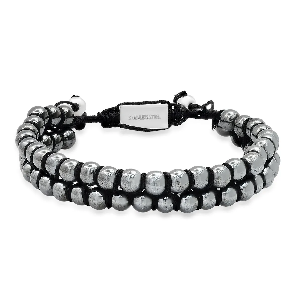 Double Layered Hematite Beaded Bracelet