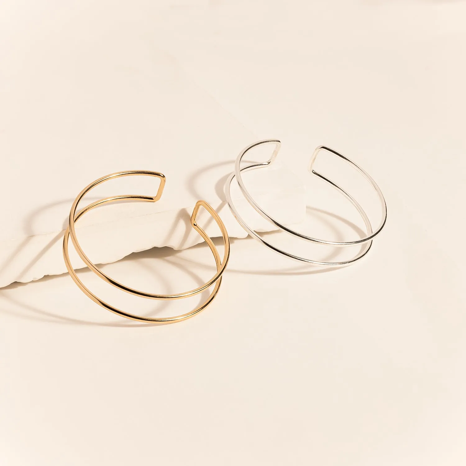 Dreamy Double Band Cuff Bangle