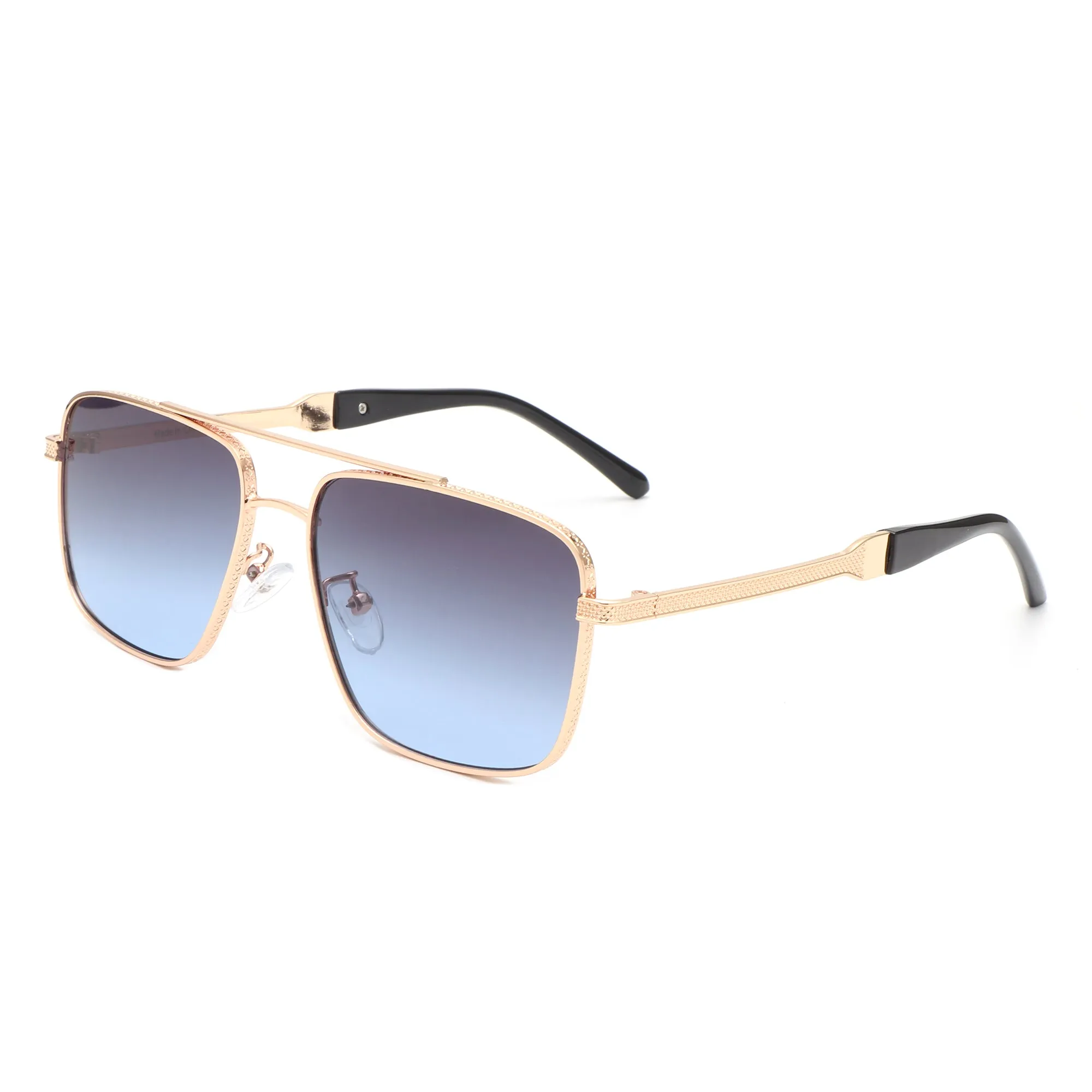 Drift - Square Flat Top Tinted Brow-Bar Fashion Sunglasses