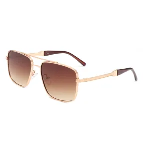 Drift - Square Flat Top Tinted Brow-Bar Fashion Sunglasses