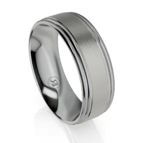 Dual Side Cut Edges Titanium Wedding Ring