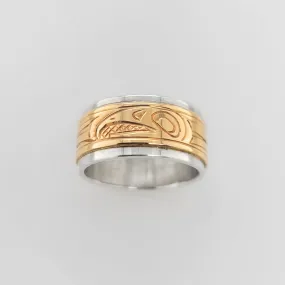 Eagle Silver with Gold Band